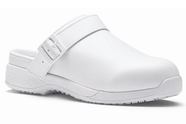 Zapato del modelo Triston II SB, en color blanco, de Shoes For Crews. 