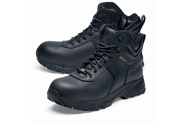 Shoes For Crews black Guard Mid style with TripGuard and slip-resistant outsoles